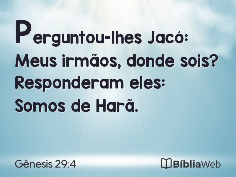 Gênesis 29:4 em imagem para compartilhar