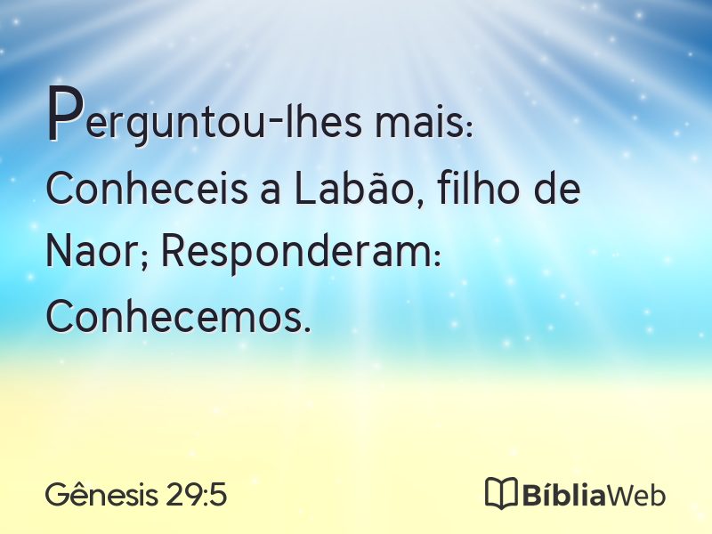Gênesis 29:5 em imagem para compartilhar