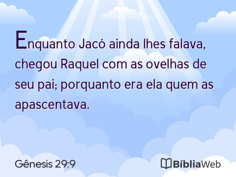 Gênesis 29:9 em imagem para compartilhar