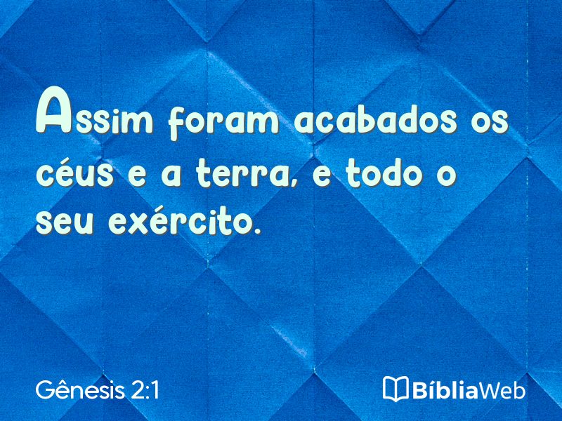 Gênesis 2:1 em imagem para compartilhar