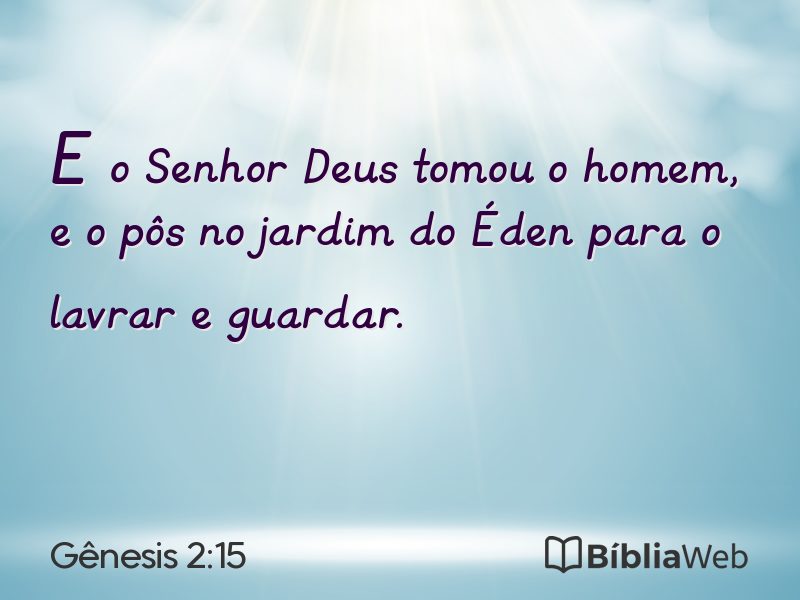 Gênesis 2:15 em imagem para compartilhar
