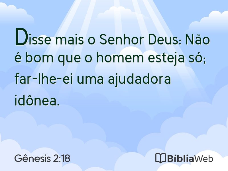 Gênesis 2:18 em imagem para compartilhar