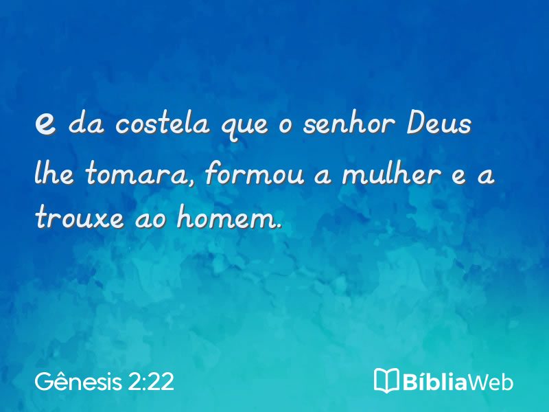 Gênesis 2:22 em imagem para compartilhar