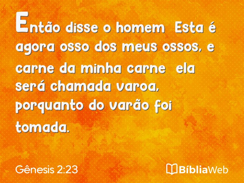 Gênesis 2:23 em imagem para compartilhar