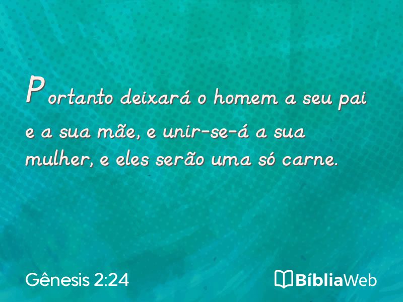 Gênesis 2:24 em imagem para compartilhar
