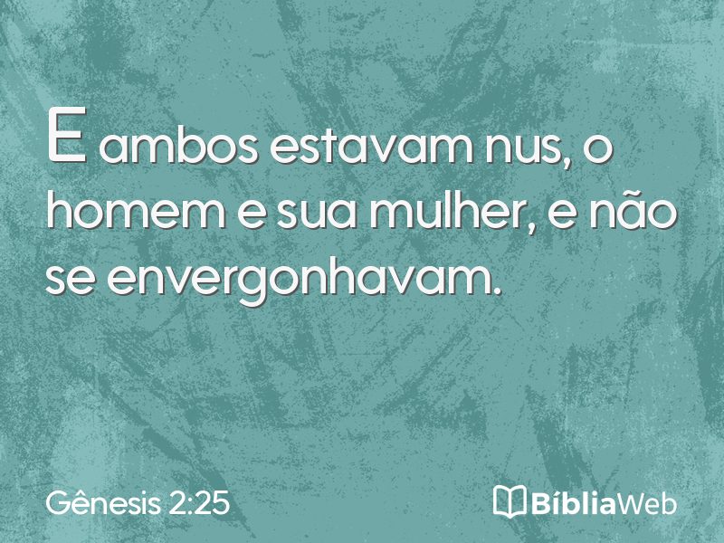 Gênesis 2:25 em imagem para compartilhar