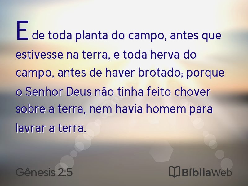 Gênesis 2:5 em imagem para compartilhar