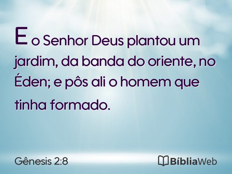 Gênesis 2:8 em imagem para compartilhar