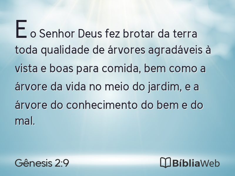 Gênesis 2:9 em imagem para compartilhar