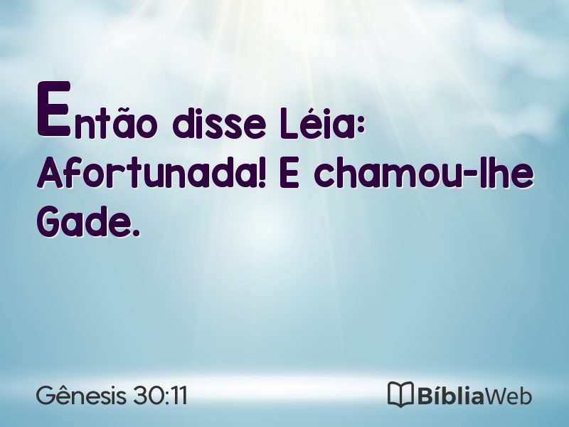 Gênesis 30:11 em imagem para compartilhar