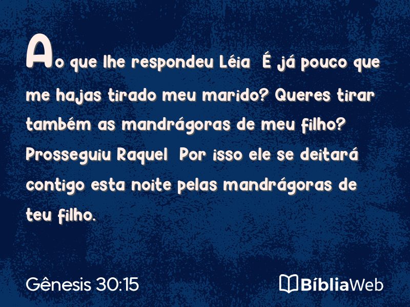 Gênesis 30:15 em imagem para compartilhar