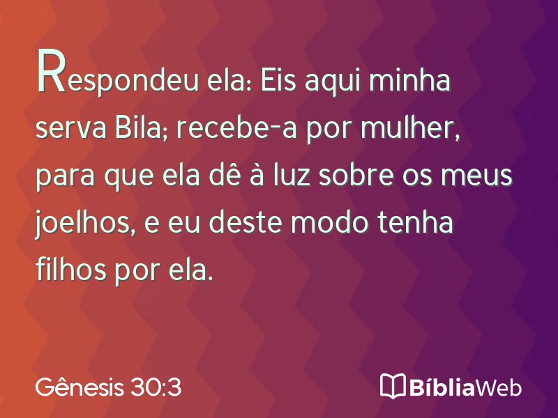 Gênesis 30:3 em imagem para compartilhar