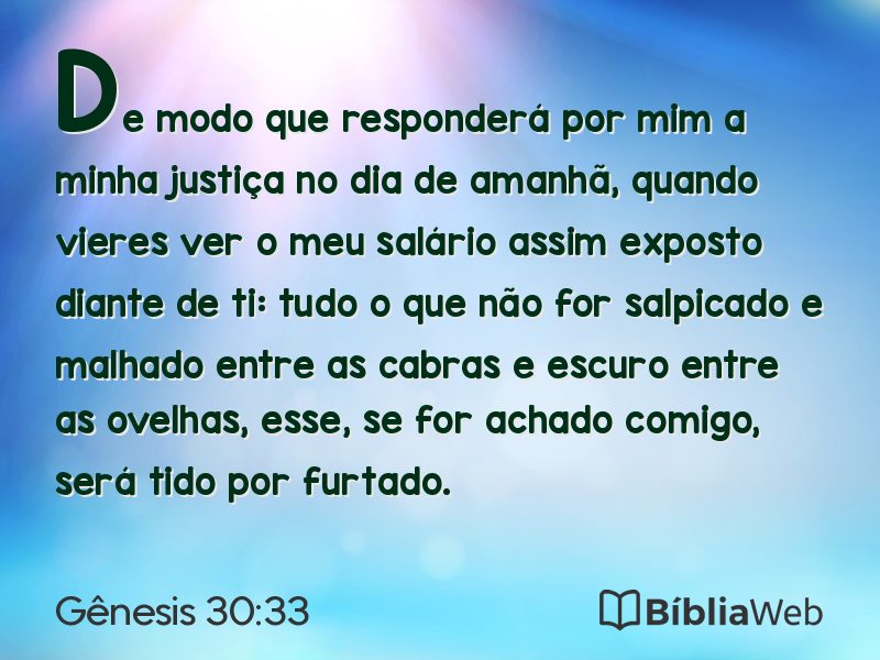 Gênesis 30:33 em imagem para compartilhar
