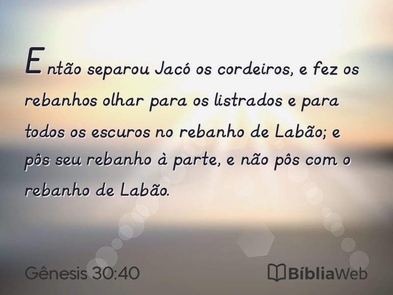 Gênesis 30:40 em imagem para compartilhar