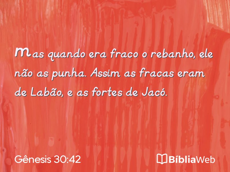Gênesis 30:42 em imagem para compartilhar