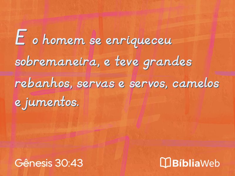 Gênesis 30:43 em imagem para compartilhar