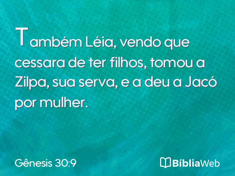 Gênesis 30:9 em imagem para compartilhar