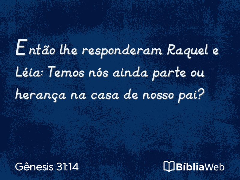 Gênesis 31:14 em imagem para compartilhar