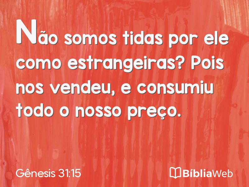 Gênesis 31:15 em imagem para compartilhar
