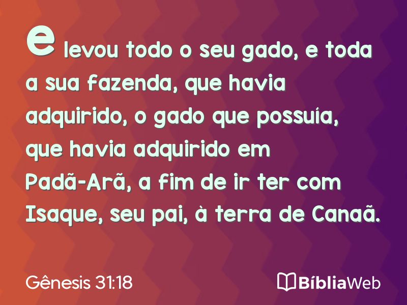 Gênesis 31:18 em imagem para compartilhar