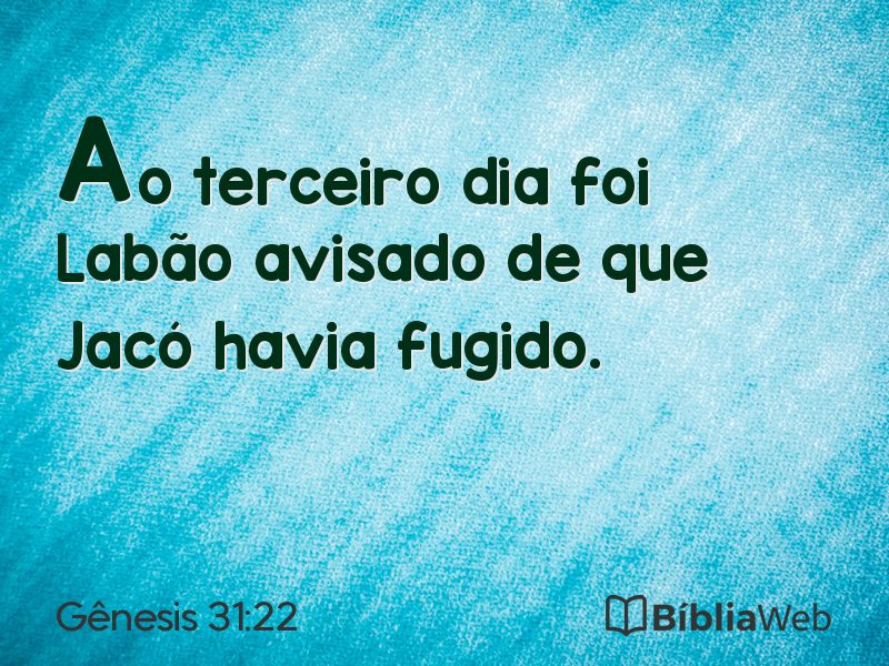 Gênesis 31:22 em imagem para compartilhar