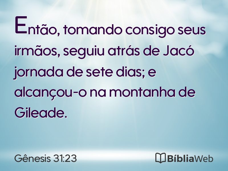 Gênesis 31:23 em imagem para compartilhar