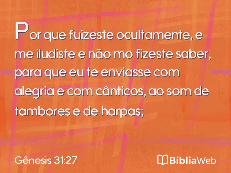 Gênesis 31:27 em imagem para compartilhar