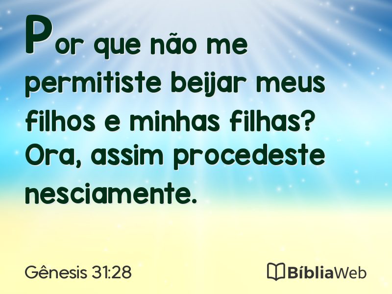 Gênesis 31:28 em imagem para compartilhar