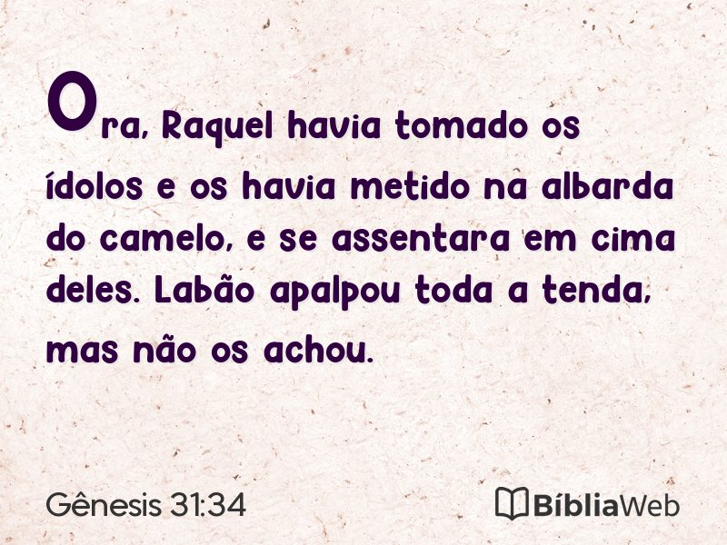 Gênesis 31:34 em imagem para compartilhar