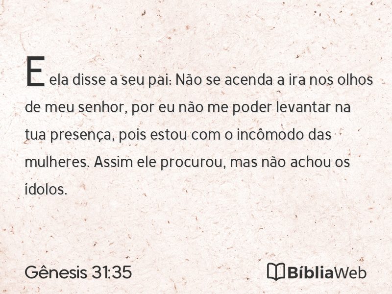 Gênesis 31:35 em imagem para compartilhar