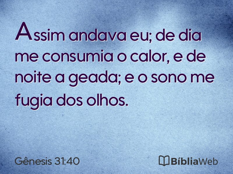 Gênesis 31:40 em imagem para compartilhar