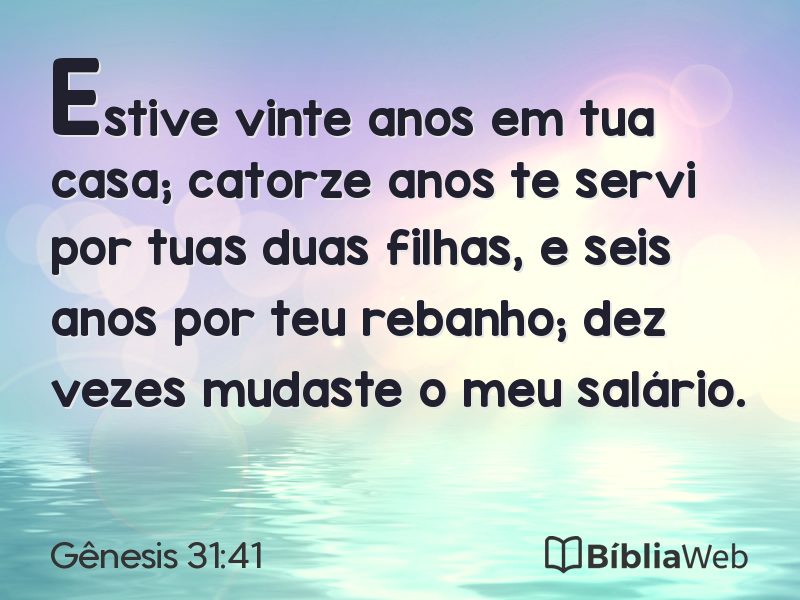 Gênesis 31:41 em imagem para compartilhar