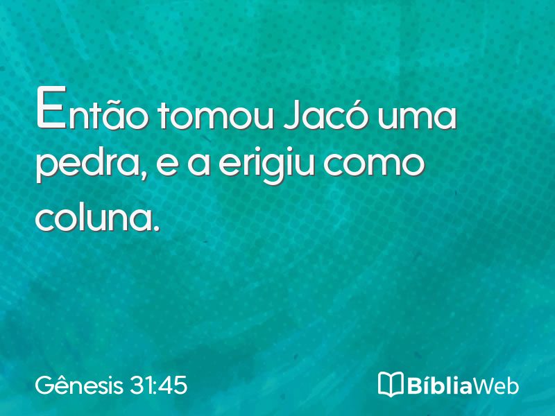 Gênesis 31:45 em imagem para compartilhar