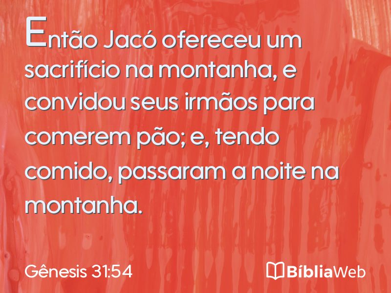 Gênesis 31:54 em imagem para compartilhar