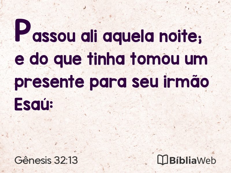 Gênesis 32:13 em imagem para compartilhar