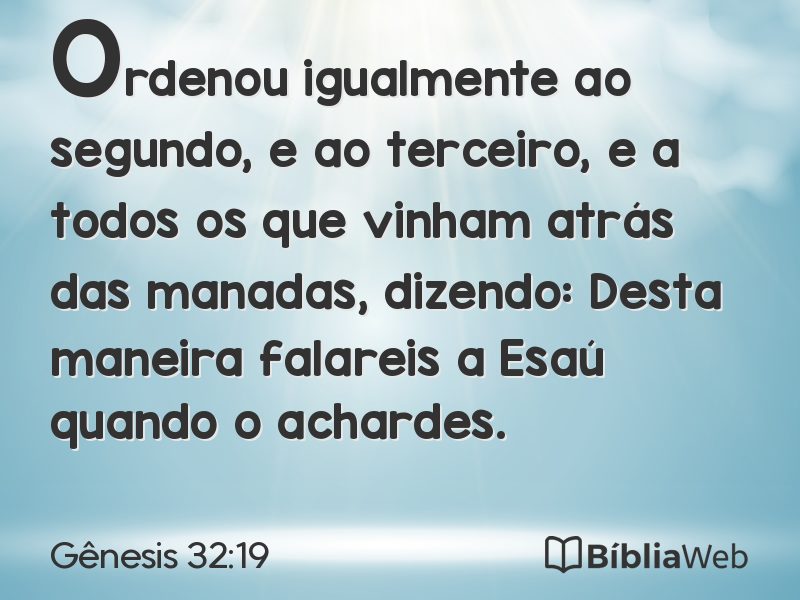 Gênesis 32:19 em imagem para compartilhar