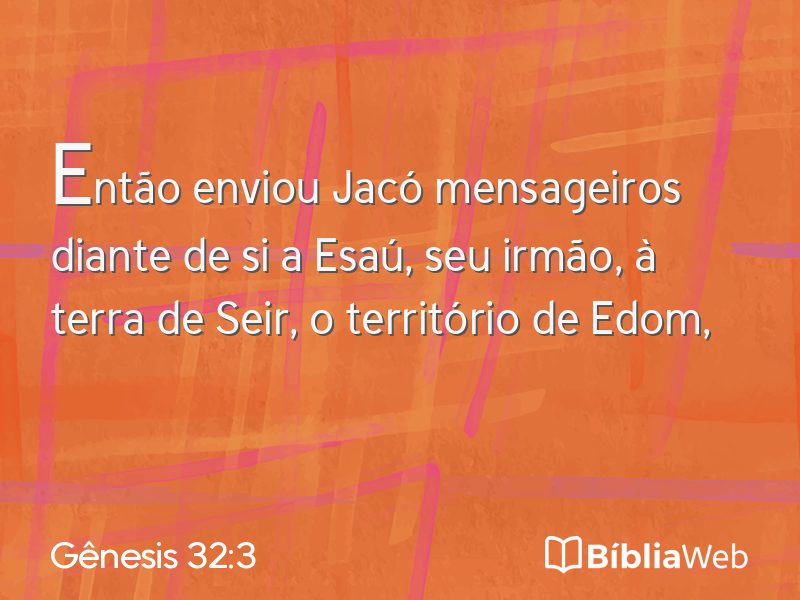 Gênesis 32:3 em imagem para compartilhar