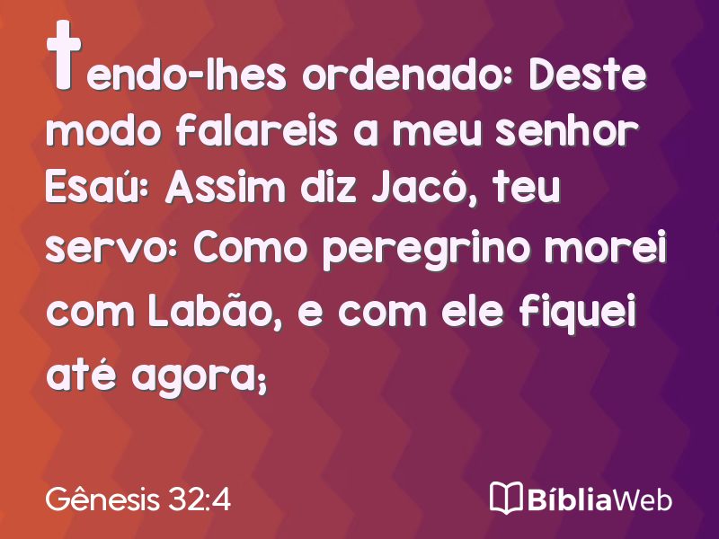 Gênesis 32:4 em imagem para compartilhar