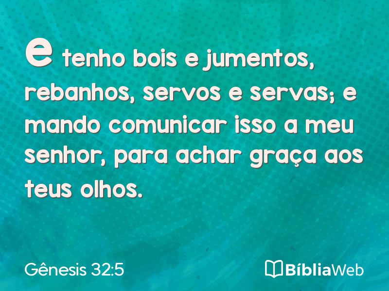 Gênesis 32:5 em imagem para compartilhar
