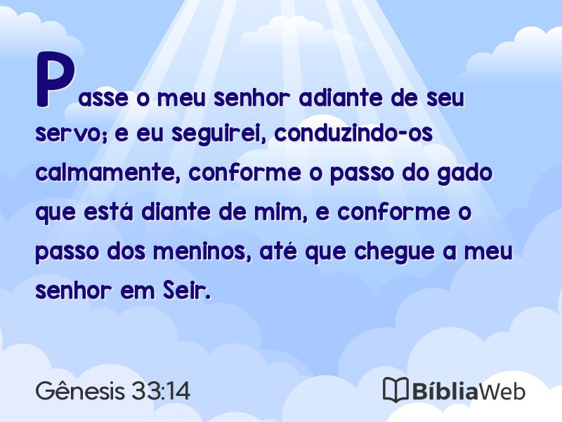 Gênesis 33:14 em imagem para compartilhar