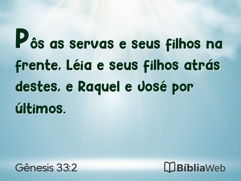 Gênesis 33:2 em imagem para compartilhar