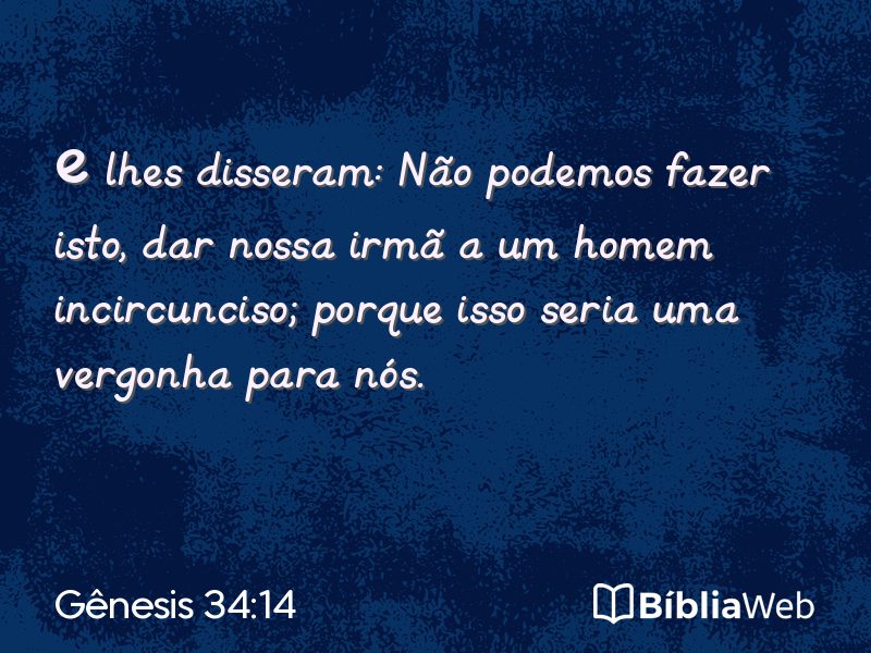 Gênesis 34:14 em imagem para compartilhar