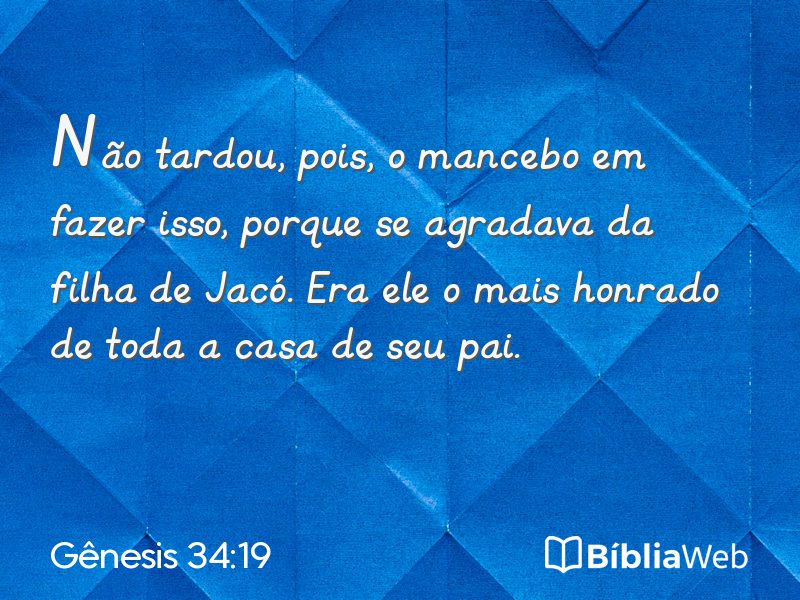 Gênesis 34:19 em imagem para compartilhar