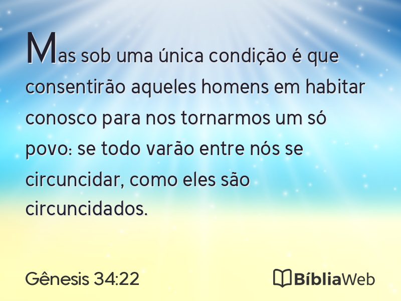 Gênesis 34:22 em imagem para compartilhar