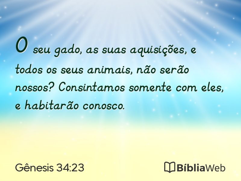 Gênesis 34:23 em imagem para compartilhar