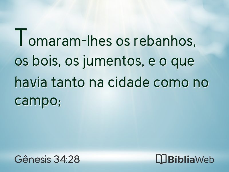 Gênesis 34:28 em imagem para compartilhar