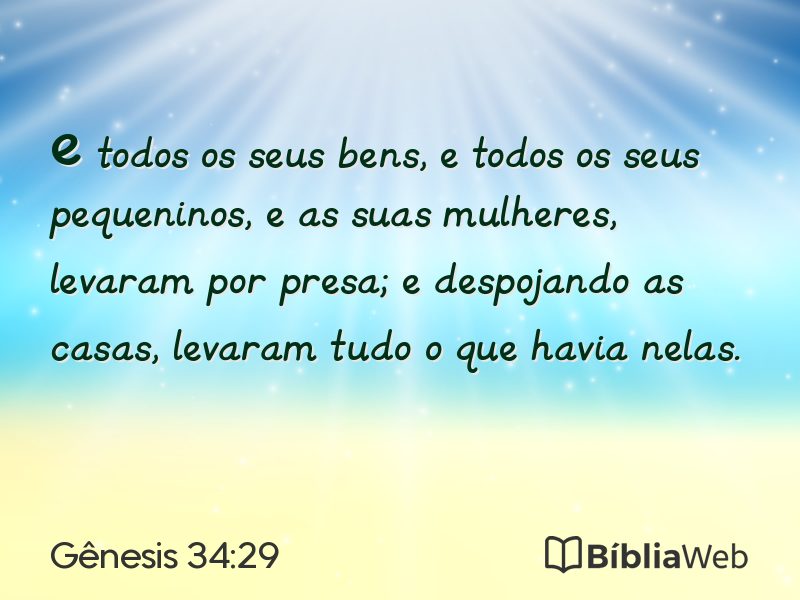 Gênesis 34:29 em imagem para compartilhar
