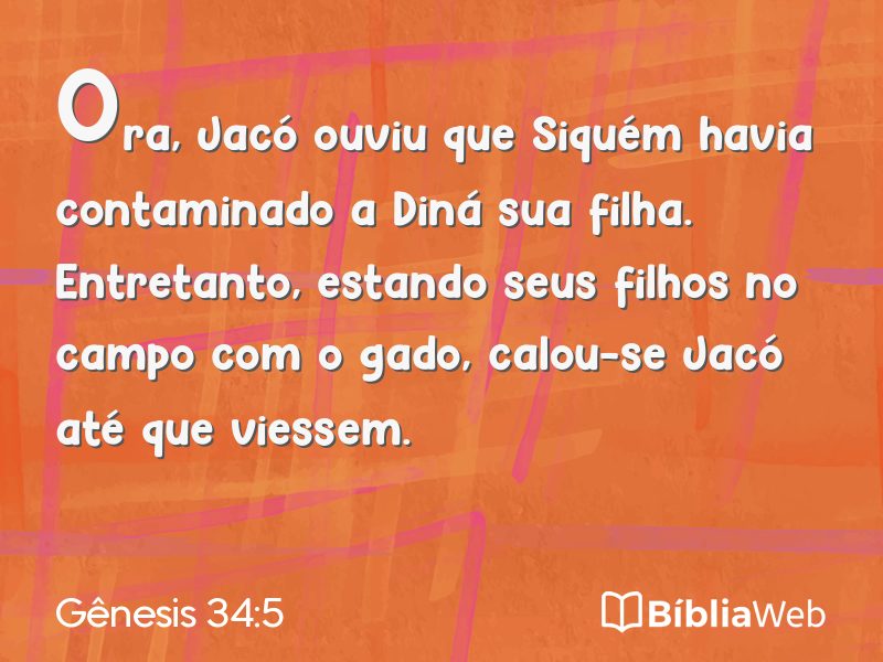 Gênesis 34:5 em imagem para compartilhar