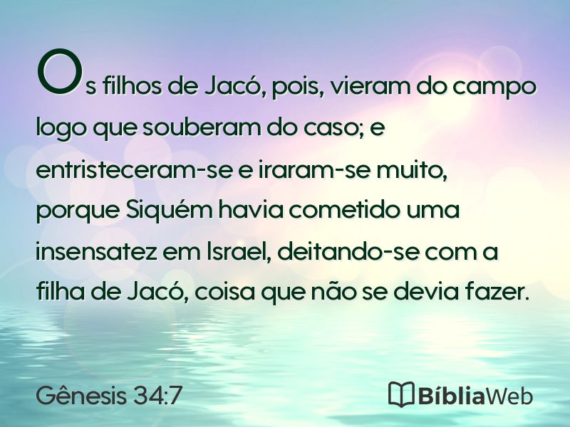 Gênesis 34:7 em imagem para compartilhar