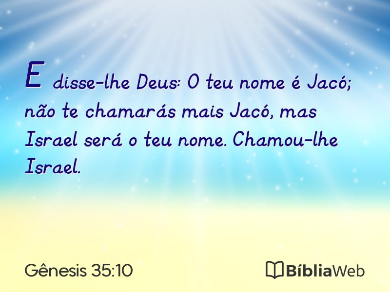 Gênesis 35:10 em imagem para compartilhar